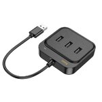 HOCO adapter HUB 4w1 USB A HB35 0,2 m czarny