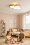 Lampa LED sufitowa plafon do pokoju dziecięcego ściemniana LUMELA + pilot chmurka różowa