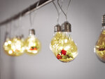 Lampki LED łańcuch na baterie kurtyna lampki choinkowe kule z dekoracją 3m 50LED ciepły