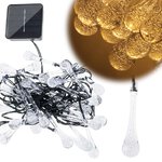 Lampki solarne ogrodowe łezki 6,5m 30LED ciepły biały Lampki solarne ogrodowe łezki 6,5m 30LED ciepły biały