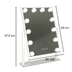 Lusterko do makijażu kosmetyczne podświetlane LED Hollywood z 12 żarówkami USB 30 x 40 cm