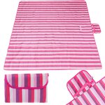 Mata plażowa koc piknikowy plażowy 200x200cm różowy
