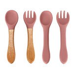 Naczynia silikonowe dla dzieci wiewiórka zestaw 9 elementów ciemny różowy Naczynia silikonowe dla dzieci wiewiórka zestaw 9 elementów ciemny różowy