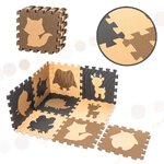 Mata edukacyjna piankowa puzzle brązowa 85 x 85 x 1 cm 9 elementów