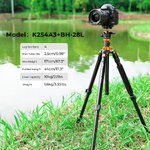 Statyw K&F Concept K254A3 z głowicą kulową BH-28L