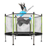 Trampolina do domu ogrodu dla dzieci siatka piłki 140cm 55inch zielona