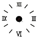Zegar Ścienny naklejany czarny cyfry rzymskie