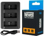 Ładowarka 3-kanałowa + 2x bateria Newell AJBAT-001 do GoPro Hero 6 7 8 Black