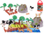 Figurki zwierzęta zwierzątka zagrodowe farma 7szt + mata i akcesoria zestaw