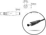 Ładowarka Zasilacz samochodowy 11-15V do laptopów 7.4 x 5.0 mm PIN 4.74A 19V 90W