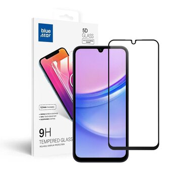 Szko hartowane Blue Star 5D - do Samsung A15 5G (full glue/case friendly) - czarny