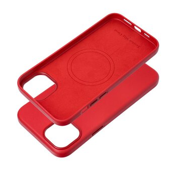 Leather Mag Cover kompatybilne z MagSafe do IPHONE 15 PLUS czerwony