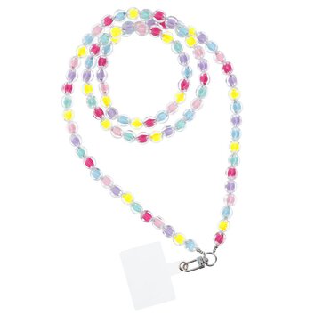 Zawieszka COLORFUL do telefonu / dugo sznura 120cm (60cm w ptli) / na szyj - mutlicolor