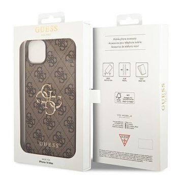 GUESS futera do IPHONE 13 / 14 / 15 GUHCP14S4GMGBR (4G Big Metal Logo) brzowy