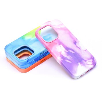 Leather Mag Cover kompatybilne z MagSafe do IPHONE 12 PRO purple splash