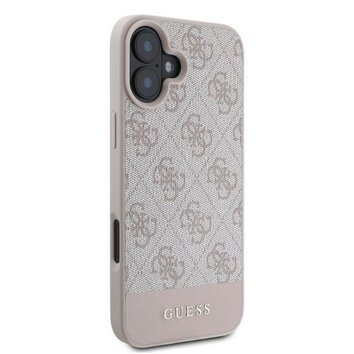 GUESS futerał do IPHONE 16 GUHCP16SG4GLPI (4G PU Bottom Stripe) różowy