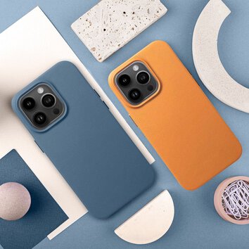 Futerał LEATHER MAG COVER kompatybilny z MagSafe do IPHONE 16 Plus pomarańczowy