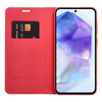 Kabura LUNA Book Carbon do SAMSUNG A21s czerwony