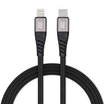 Kabel Blue Star z oplotem ze zczem USB C do Lightning 2,4A
