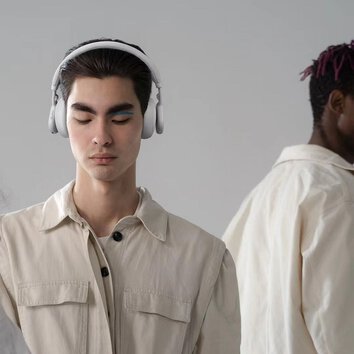 FORCELL F-AUDIO suchawki bezprzewodowe nagowne ANC Touch Beat szare