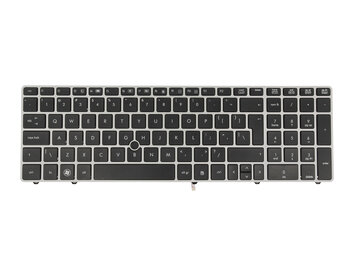 Klawiatura laptopa do HP EliteBook 8560P 8570P srebrna (trackpoint)