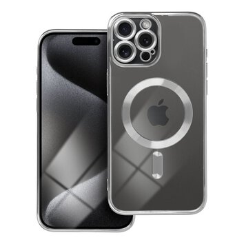 Futerał ELECTRO MAG COVER kompatybilny z MagSafe do IPHONE 15 Pro Max srebrny