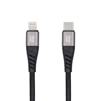 Kabel Blue Star z oplotem ze zczem USB C do Lightning 2,4A