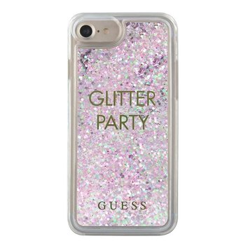 Guess nakładka do iPhone 7 / 8 / SE 2020 GUHCP7GLUQPU fioletowy hard case Liquid Glitter Party