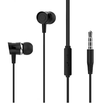 XO słuchawki przewodowe EP20 jack 3,5mm dokanałowe czarne