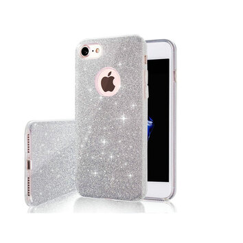 Nakładka Glitter 3w1 do iPhone 15 6,1" srebrna