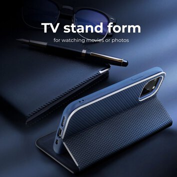 Kabura LUNA Book Carbon do SAMSUNG A21s niebieski