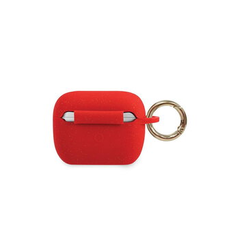 Guess etui do Airpods Pro GUACAPSILGLRE czerwone Silicone Glitter