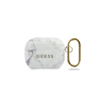 Guess etui do AirPods Pro GUACAPTPUMAWH białe Marble Collection