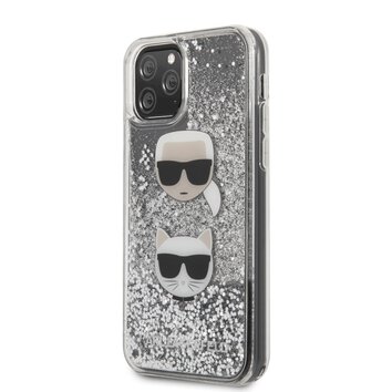 Karl Lagerfeld nakładka do iPhone 11 KLHCN61KCGLSL srebrne hard case Glitter Karl&Choupette
