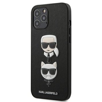Karl Lagerfeld nakładka do iPhone 13 Pro Max 6,7" KLHCP13XSAKICKCBK czarna hard case Saffiano Karl & Choupette