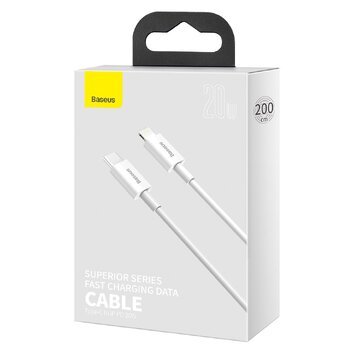 Baseus kabel Superior PD USB-C - Lightning 2,0 m biały 20W