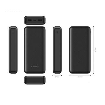 Bateria zewnętrzna (Powerbank) VEGER A20 - 20 000mAh czarny (W2015)