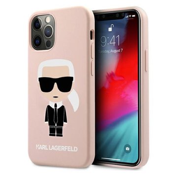 Karl Lagerfeld nakładka do iPhone 12 Mini 5,4" KLHCP12SSLFKPI jasno-różowe hard case Silicone Iconic