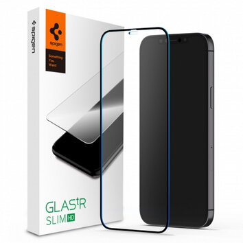Spigen szkło hartowane Glass FC do iPhone 12 Mini czarna ramka