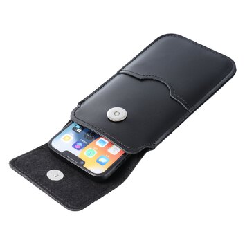 Skrzana uniwersalna wsuwka z klapk - ROYAL / czarny - Rozmiar 2XL - IPHONE 6 PLUS / SAMSUNG A52 / XIAOMI REDMI NOTE 10
