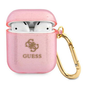 Guess etui do AirPods GUA2UCG4GP różowe Glitter Collection