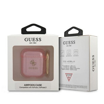 Guess etui do AirPods GUA2UCG4GP różowe Glitter Collection