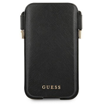 Guess torebka na telefon 6,1" GUHCP12MSAPSBK czarna Saffiano