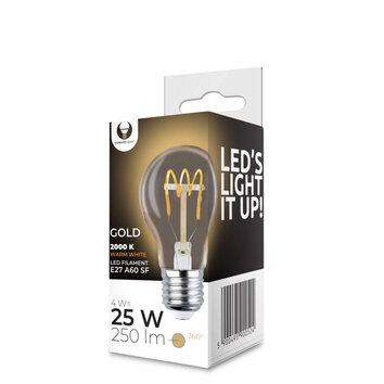Żarówka LED Filament E27 A60 4W 230V 2000K 250lm SF złota Forever Light