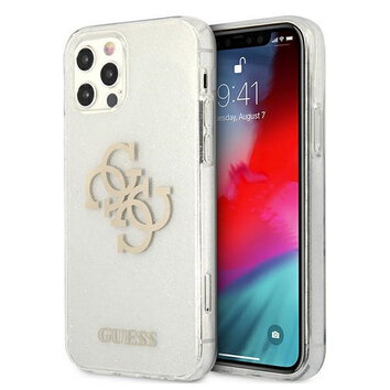 Guess nakładka do iPhone 12 Pro Max 6,7" GUHCP12LPCUGL4GTR przeźroczyste hard case Glitter 4G Big Logo