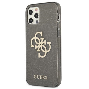 Guess nakładka do iPhone 12 Pro Max 6,7" GUHCP12LPCUGL4GBK czarne hard case Glitter 4G Big Logo