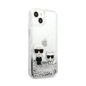 Karl Lagerfeld nakładka do iPhone 13 Pro / 13 6,1" KLHCP13LGKCS srebrne hard case Liquid Glitter Karl&Choupette