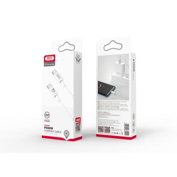 XO kabel NB-Q190B PD USB-C - USB-C 2,0m 60W biały