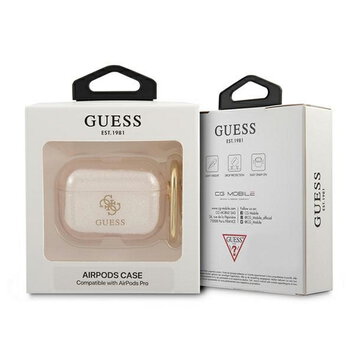Guess etui do AirPods Pro GUAPUCG4GD złote Glitter Collection