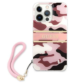 Guess nakładka do iPhone 13 6,1" GUHCP13MKCABPI różowy hard case Camo Strap Collection